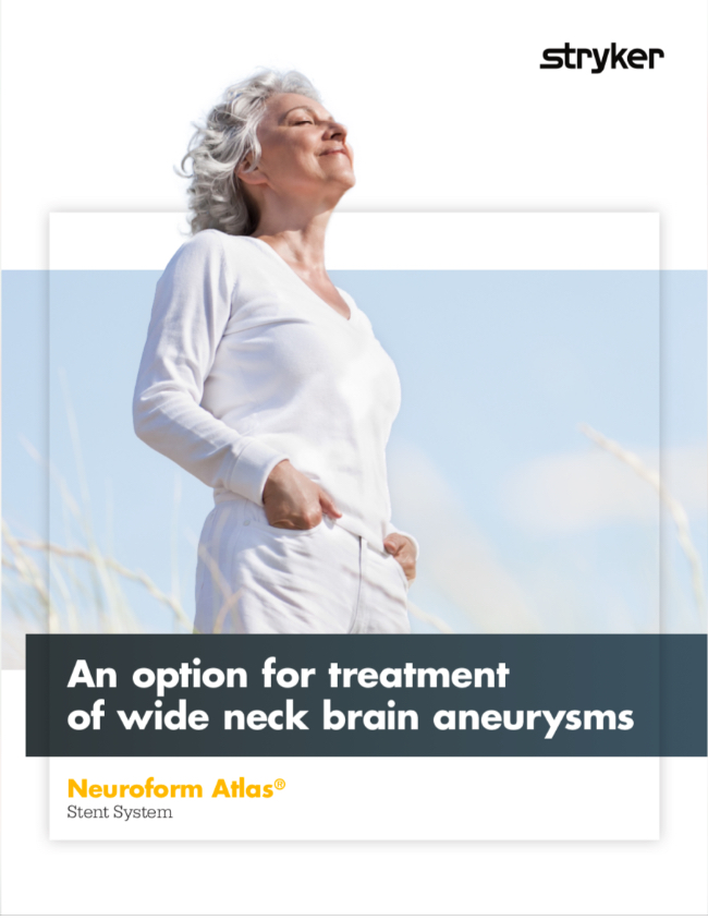An option for treatment of wide neck brain aneurysms. Neuroform Atlas Stent System.
